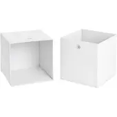 MÖBELPARTNER 2er-Set Faltboxen weiß, 32x32x32 cm