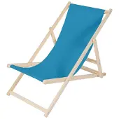 Feel2Home Liegestuhl klappbar aus Holz mit gepolsterter Auflage, Rückenlehne 3-fach verstellbar, Strandliege für Garten, Hellblau