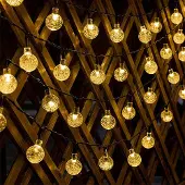 Salcar Solar Lichterkette 10 m mit 40 LED-Kugeln,Partybeleuchtung, Hochzeitsdekoration, Warmweiß