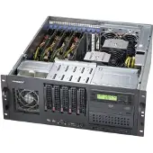 Super Micro Computer B.v. 842XTQ-R606B, Rack, Server, Schwarz, ATX, EATX, micro ATX, 4U, HDD, LAN, Leistung, Stromausfall