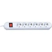 Bachmann SMART Steckdosenleiste 6x Schutzkontakt, Schalter, weiß, 5 m