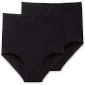 Schiesser Taillenslip, Damen, Gr. 48, 2 Stk., schwarz, 100% Baumwolle, Unterhosen Taillenslip
