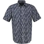 Lerros Kurzarmhemd mit marinem All-over-Print - Classic Navy - 5XL