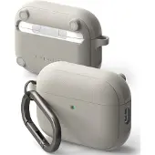 Ringke - Onyx magnetische Silikonhülle mit rutschfester Textur und Karabineröffnung für AirPods Pro 3 - warmgrau