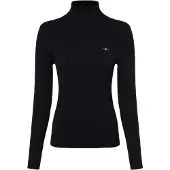Gant für Damen. 4800102 Achter-Strickpullover mit Schwanenhals aus Stretch-Baumwolle in Navy (M), Lässig, Marine