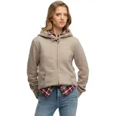 Superdry für Damen. W2012672A Essential Logo Ziphood Kapuzenjacke beige (XXS), Lässig, Baumwolle