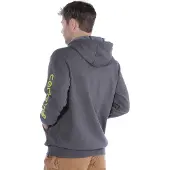 Carhartt Pullover Sleeve Logo Hooded Sweatshirt Men Carbon Heather-XL