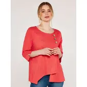 Apricot Klassische Bluse "Asymmetrisches Oberteil" mit drei Knöpfen