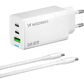 Wozinsky GaN 65W, Drinnen, AC, Weiß