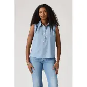 Levi's Blusentop , Damen, Gr. S (36), blau (breezy blaus), Web, Obermaterial: 100% Baumwolle, normal hüftlang, Blusen Blusentop, Figurumspielende Passform