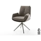 DELIFE Drehstuhl Clea-Flex Strukturstoff Soft Taupe Kreuzgestell breit Graphit 360° drehbar Wippfunktion