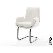 DELIFE Freischwinger Clea-Flex Bouclé Creme-Weiß Freischwinger flach Graphit