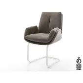 DELIFE Freischwinger Clea-Flex Strukturstoff Soft Taupe Freischwinger flach Weiß