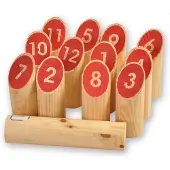 HOT Games Kubb Spiel Kiefernholz Fotobox Outdoor Gesellschaftsspiel