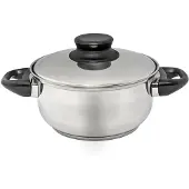 Hit Trading Kochpfanne Edelstahl 16cm Bakelitgriff schwarz - langlebige Kochtopf