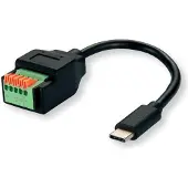 Roline Kabeladapter USB-C Stecker zu 5-Pin-Klemmleiste, (Drucktasten), 15 cm