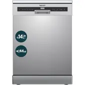 Homex Geschirrspüler 60 cm, Spülmaschine freistehend - 14 Gedecke, 7 Programme, AquaStop, unterbaufähig, DWFS601444C-S