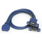 StarTech.com .com 2 Port USB 3.0 (5 Gbit/s) Kabel für Panel Montage - USB A zu Motherboard Header Kabel Buchse / Buchse, 2 x USB A, IDC, 0,5 m, Blau