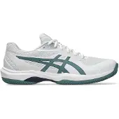 Asics Tennisschuh "GAME FF CLAY", Herren, Gr. 44,5, weiß, foggy teal, Synthetik, Schuhe Tennisschuh, Sandplatzschuhe für Ascheplätze