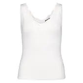 Zero Trägertop "Trägertop mit Spitzenkante", Damen, Gr. 42, weiß (brilliant weiß), Obermaterial: 95% Baumwolle CO(Bio). 5% Elasthan EL., Tops Trägertop