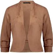 Betty Barclay Jackenblazer "Blazer-Jacke mit 3/4 Arm", Damen, Gr. 48, braun (classic nougat), Obermaterial: 92% Polyester PES. 8% Elasthan EL., Blazer Jackenblazer