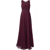 Vera Mont Abendkleid "Abendkleid mit Plissee", Damen, Gr. 44, EURO, lila (strong aubergine), Obermaterial: 100% Polyester PES., Kleider Abendkleid