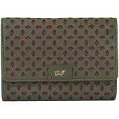 Braun Büffel Portemonnaie STELLA Geldbörse M 15 Kartenfächer grün Damen - Leder