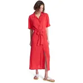 Roxy Sommerkleid "Island Escape Solid", Damen, Gr. XS, hibiscus, Obermaterial: 100% Viskose., Kleider Sommerkleid