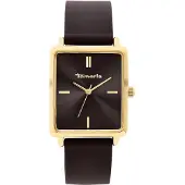 Tamaris Quarzuhr , braun (dunkelbraun, braun), Armbanduhren, Damen, goldfarben, Quarzuhr, Armbanduhr, Damenuhr, Silikonarmband, analog
