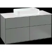 Villeroy & Boch V&B Waschtischunterschrank Wandbeleuchtung Finion 120x60,3cm, Abd.-Pl. wh. m, Oli. m Lac