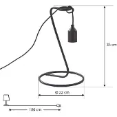 LINDBY Tischleuchte Elira, schwarz, Metall, 35 cm hoch, ES27