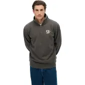 Superdry für Herren. M2014383A Sweatshirt mit halbem Reißverschluss Athletic Half grau (L), Lässig, Baumwolle