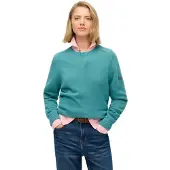 Superdry für Damen. W6110609A Türkiser Slouchy-Pullover (XS), Lässig, Baumwolle, Langarm
