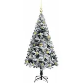 vidaXL Künstlicher Weihnachtsbaum mit 150 LEDs mit Ständer Weiß 150 cm