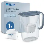 Brita Style Essential, Pitcher-Wasserfilter, 2,4 l, Steinfarbe, Transparent