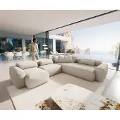DELIFE Wohnlandschaft Freestyle Pure 360x290 cm Webstoff Soft Beige