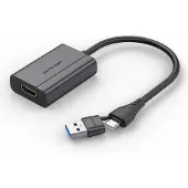Vention ACYHB, USB-C + USB-A, HDMI, 0,15 m, Grau