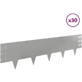 vidaXL Raseneinfassung 30 stk. 100 x 25 cm Stahl Silber
