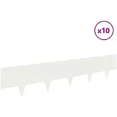 vidaXL Raseneinfassung 10 stk. 100 x 20 cm Stahl Weiß