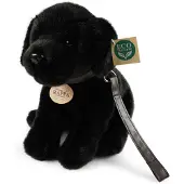 Rappa Plyšový pes labrador černý s vodítkem 25 cm ECO-FRIENDLY