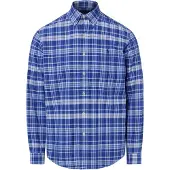 Ralph Lauren für Herren. 710B22598001 Blaues Custom Fit Oxford-Hemd mit Karomuster (XL), Lässig, Baumwolle, Langarm