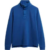 Superdry für Herren. M2014093A Henley T-Shirt Cotton Classic Piqué blau (M), Lässig, Baumwolle, Langarm