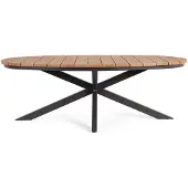 Bizzotto Ovaler Outdoor-Tisch aus Aluminium in Anthrazit 115x218 Zelmar