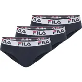 FILA Slip "WOMAN BRIEF", Damen, Gr. S, grau (navy), Obermaterial: 95% Baumwolle, 5% Elasthan, bedruckt, unifarben mit Farbeinsatz, körpernah, Unterhosen Slip, mit elastischem Logobund