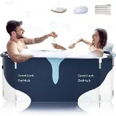 Markenlos Faltbare Badewanne Extra Groß - Tragbare Spa für kleine Badezimmer