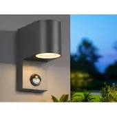 Meine Wunschleuchte Außenwandleuchte mit Bewegungsmelder, Downlight Außenleuchte Anthrazit, H: 15cm
