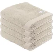 Tom Tailor Handtuch "Handtuch Color Bath Towel 4er Pack" Gr. M, beige (sand), B:50cm, Obermaterial: 100% Baumwolle CO., Handtücher, Handtuch