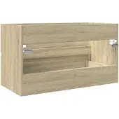 vidaXL Waschbeckenunterschrank Sonoma-Eiche 80x38,5x45cm Holzwerkstoff