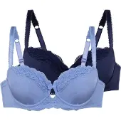 Dorina Bügel-BH "Celine", Damen, Gr. 90, Cup D, blau (lila, ink), Microtouch, Obermaterial: 58% Polyamid, 26% Polyester, 16% Elasthan, BHs Bügel-BH, mit Spitzendetails, verstellbare Träger