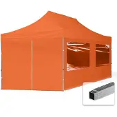TOOLPORT 3x6m Aluminium Faltpavillon, inkl. 4 Seitenteile, orange